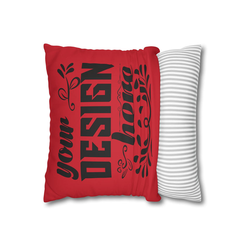 Customizable Faux Suede Square Pillowcase with Concealed Zipper Closure