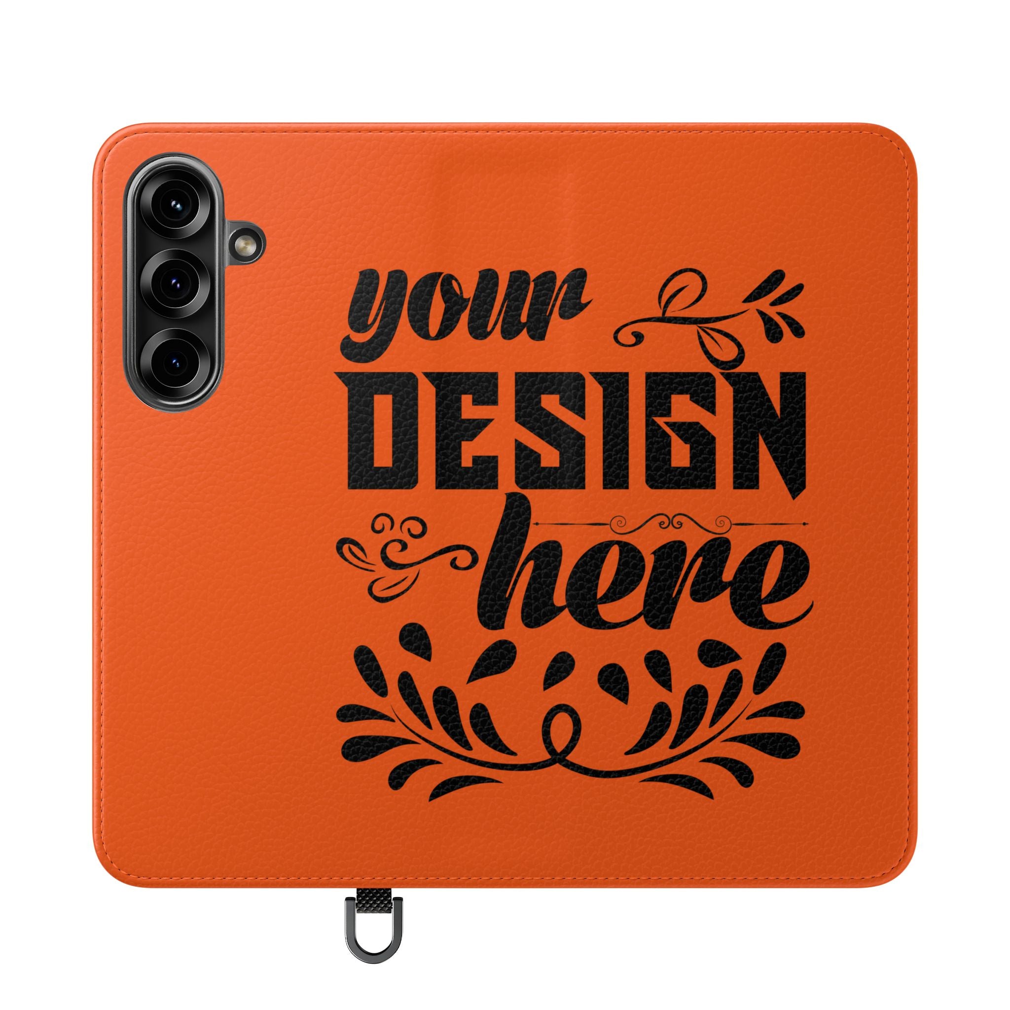 Customizable Flip Folio Phone Case With Card Slots Stand And Elastic Strap