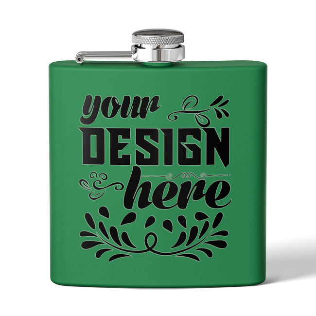 Customizable Polar Camel 6oz Stainless Steel Flask with UV DTF Print