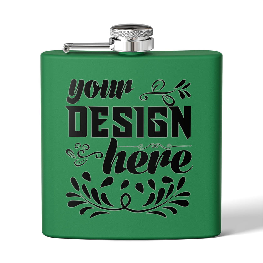 Customizable Polar Camel 6oz Stainless Steel Flask with UV DTF Print