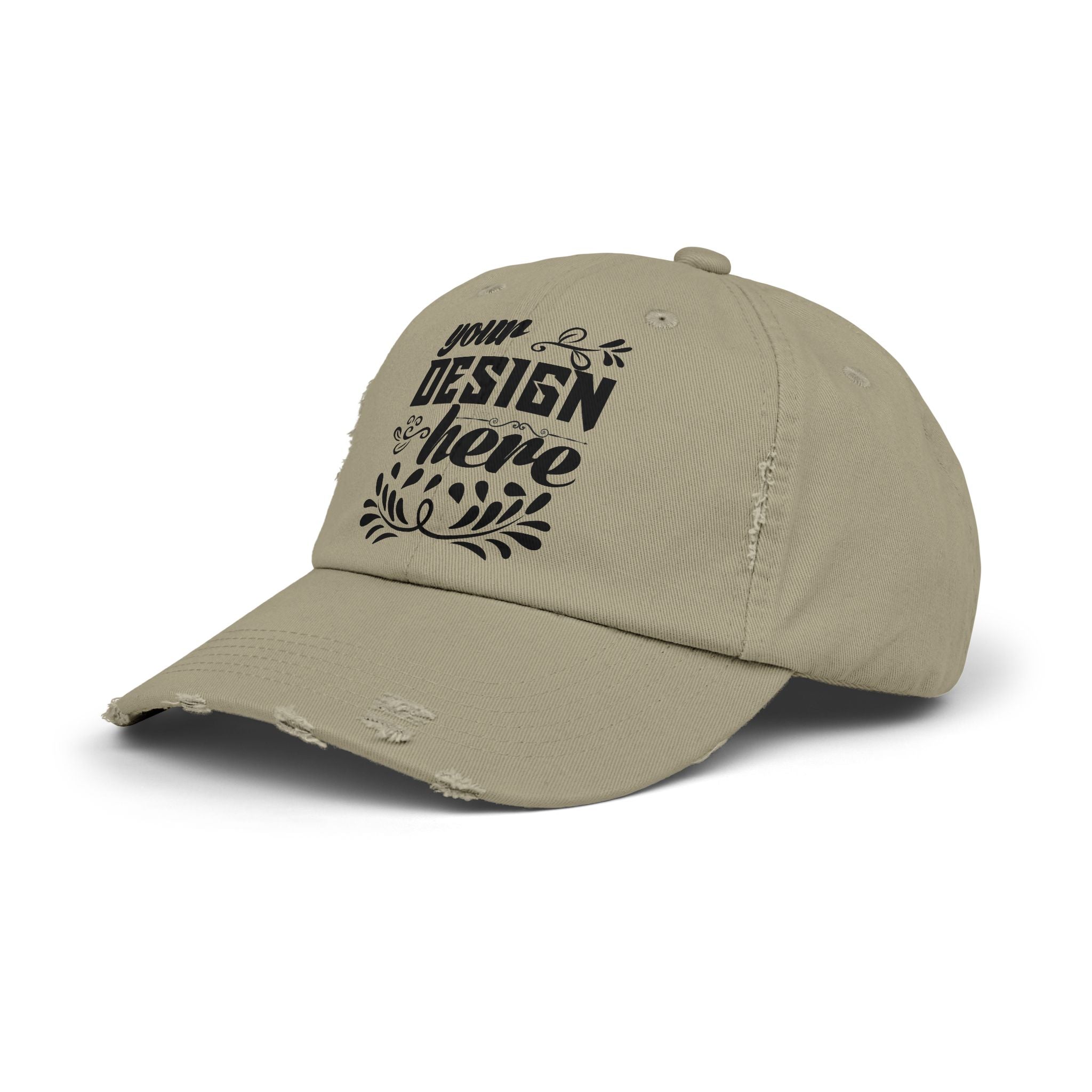Customizable District DT600 Distressed Cotton Cap for Personalized Style