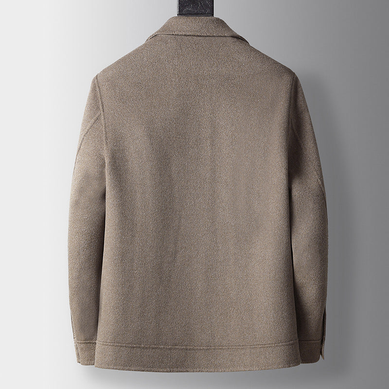 Nameria Mens Wool Jacket Coat Lapel Zip Tailored Fit