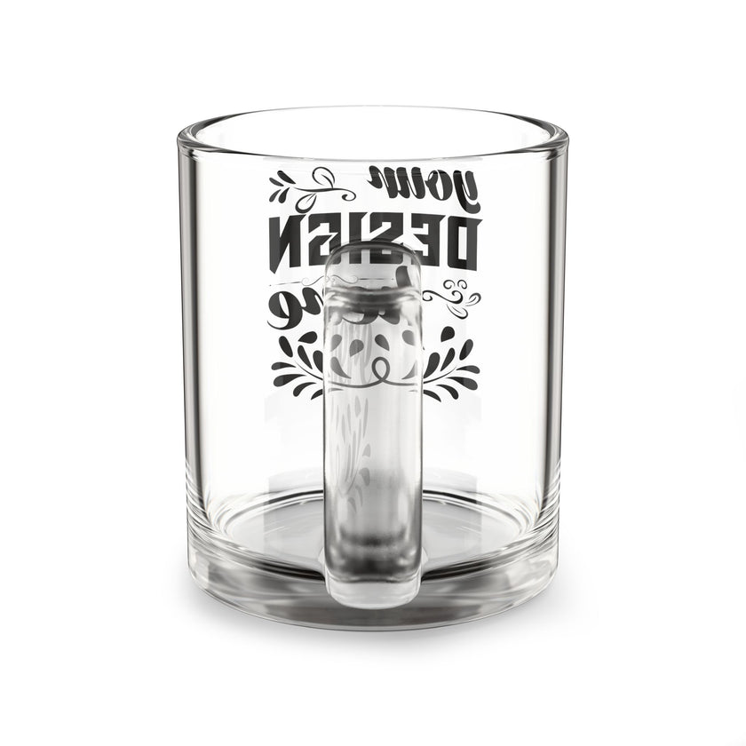 Customizable 10oz Clear Glass Mug with C Shaped Handle Heat Resistant