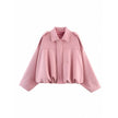 Nameria Suede Textured Lapel Bomber Jacket