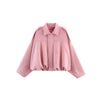 Nameria Suede Textured Lapel Bomber Jacket