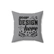 Customizable Spun Polyester Square Pillow with Double Sided Print and Zipper