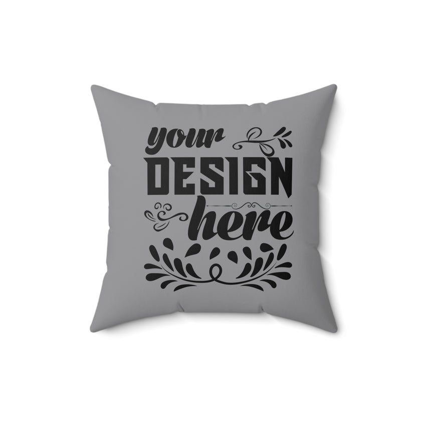 Customizable Spun Polyester Square Pillow with Double Sided Print and Zipper