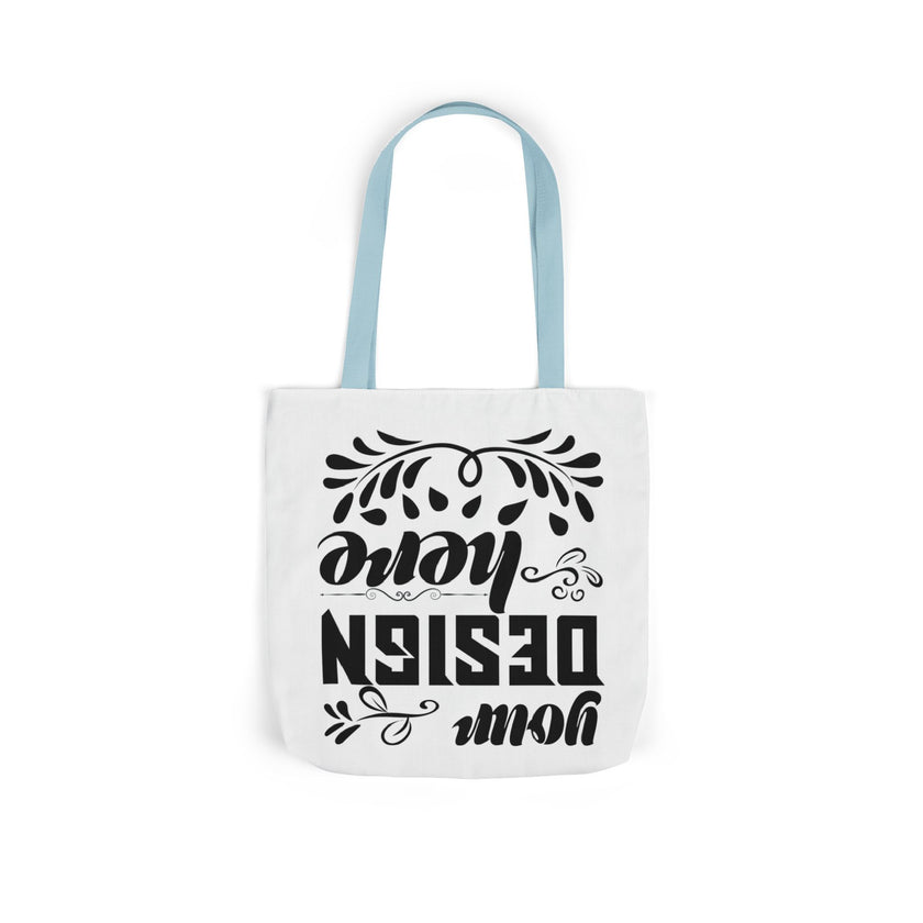 Customizable Canvas Tote Bag With 5 Color Strap Options All Over Print