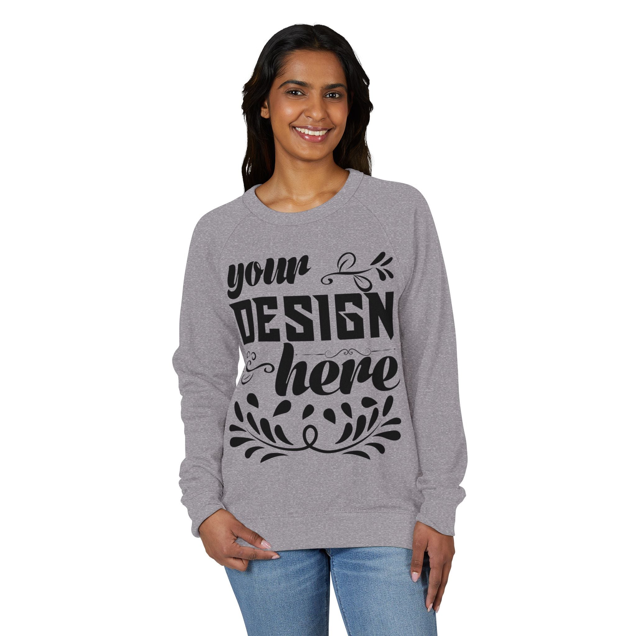 Customizable Lane Seven LS18004 Unisex French Terry Raglan Crewneck