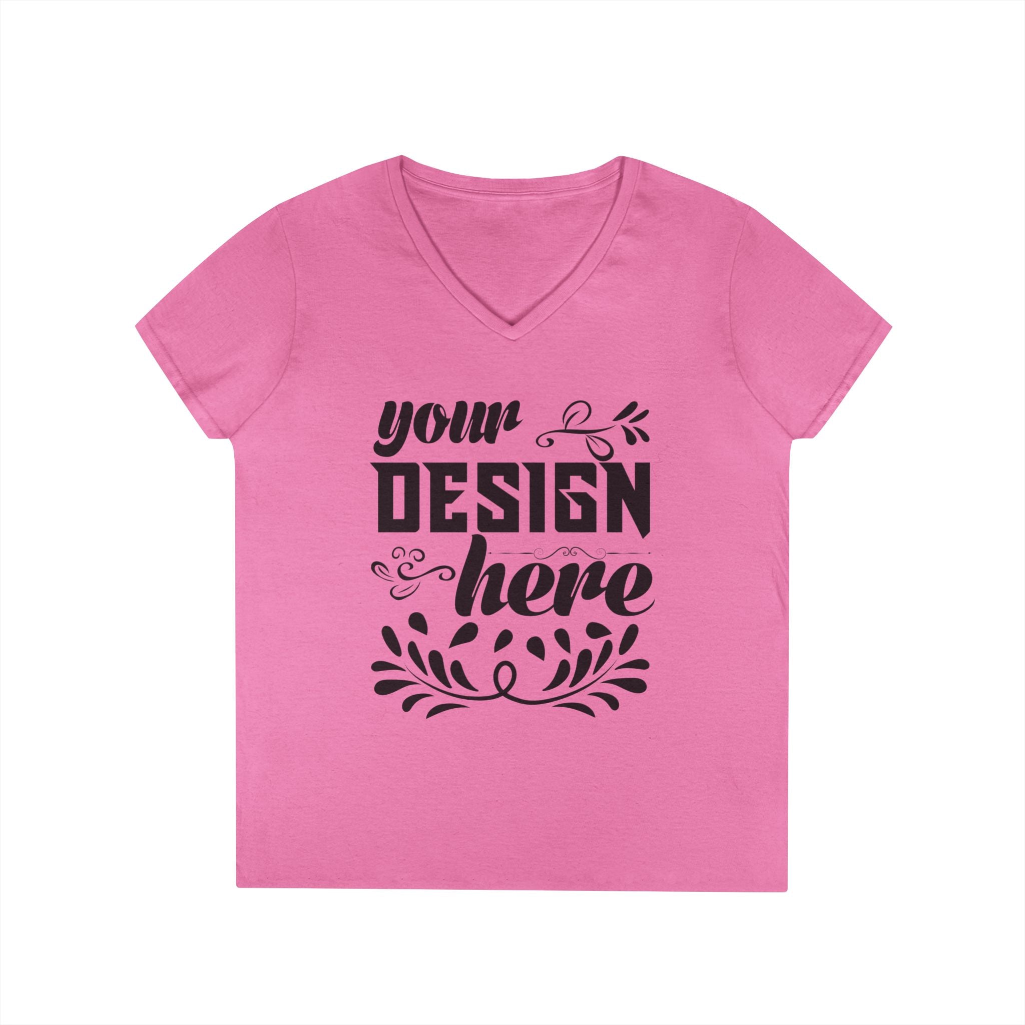 Customizable Gildan 5V00L Womens V Neck T Shirt Semi Fitted Cotton