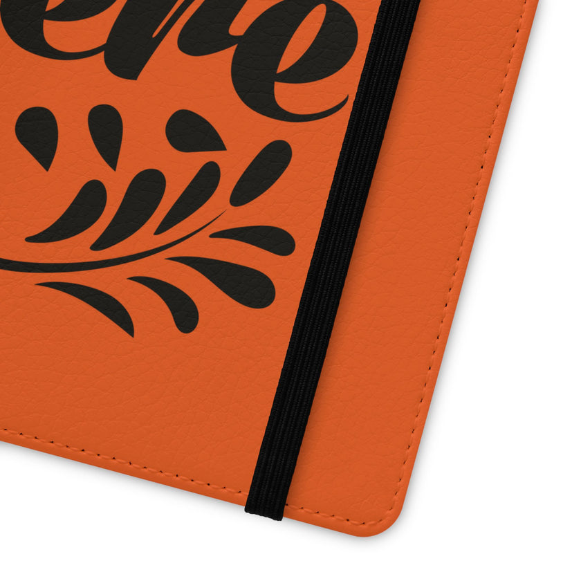 Customizable Flip Folio Phone Case With Card Slots Stand And Elastic Strap