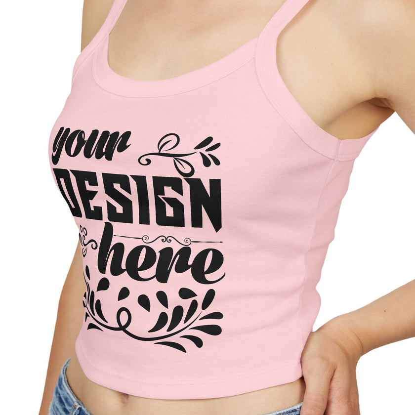 Customizable Bella+Canvas 1012 Womens Spaghetti Strap Tank Top Mid Length Fit