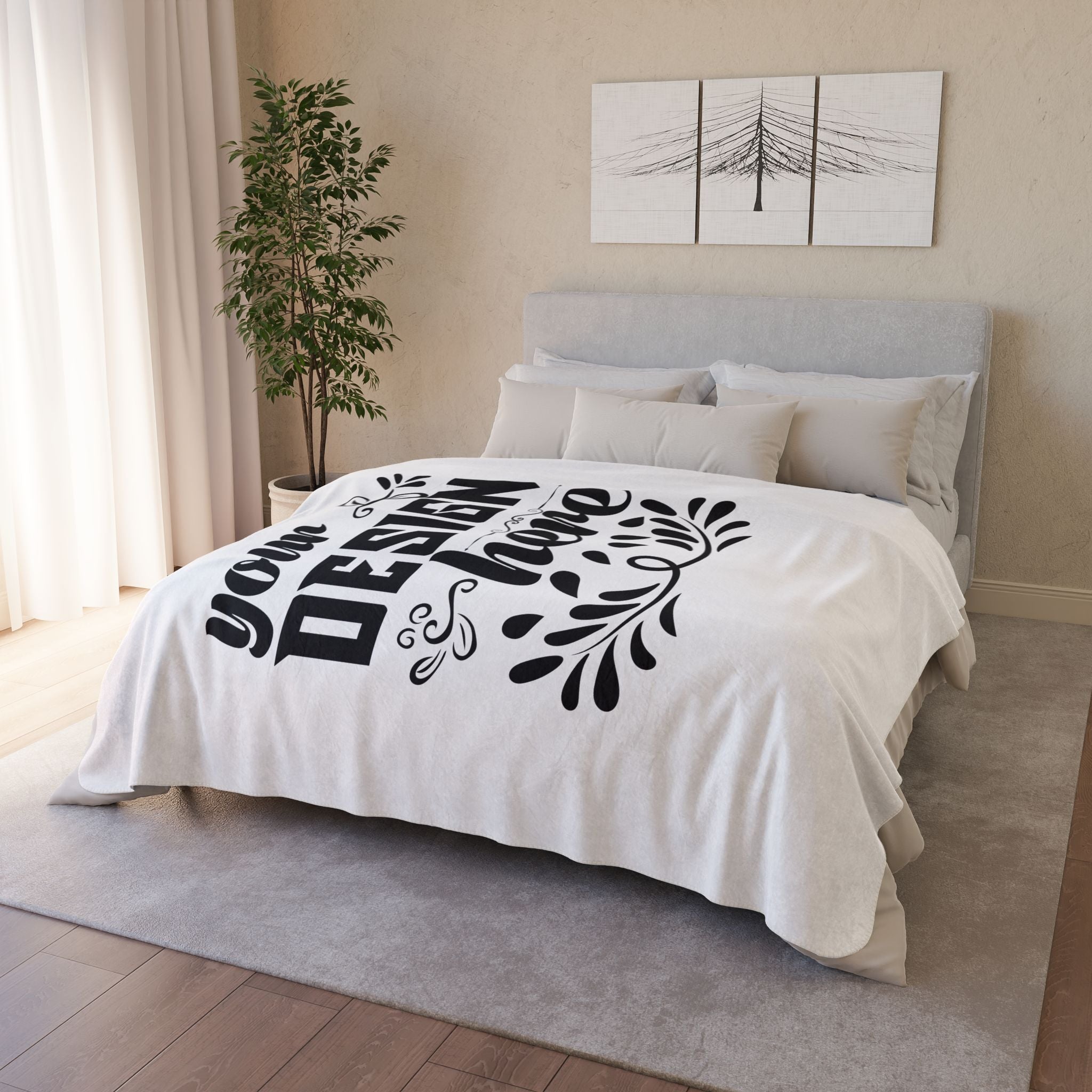 Customizable Fleece Sherpa Blanket 480gsm One Sided Print 2 Sizes