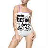 Customizable Women One-Piece Swimsuit With Back Cutout AOP