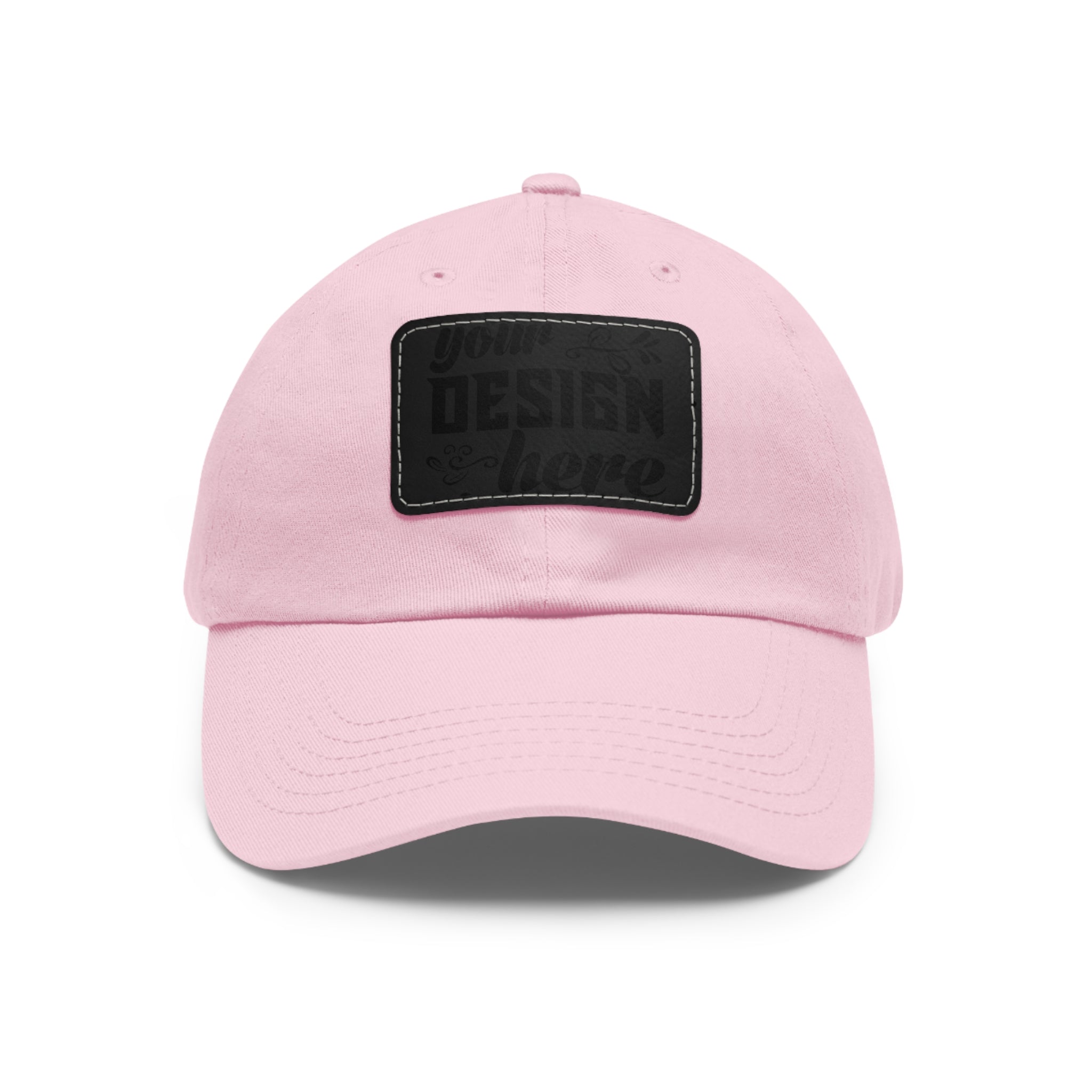 Customizable ValuCap VC300A Dad Hat with Faux Leather Patch Rectangle