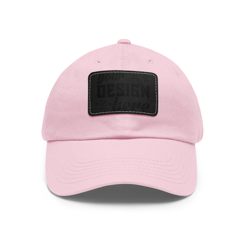 Customizable ValuCap VC300A Dad Hat with Faux Leather Patch Rectangle
