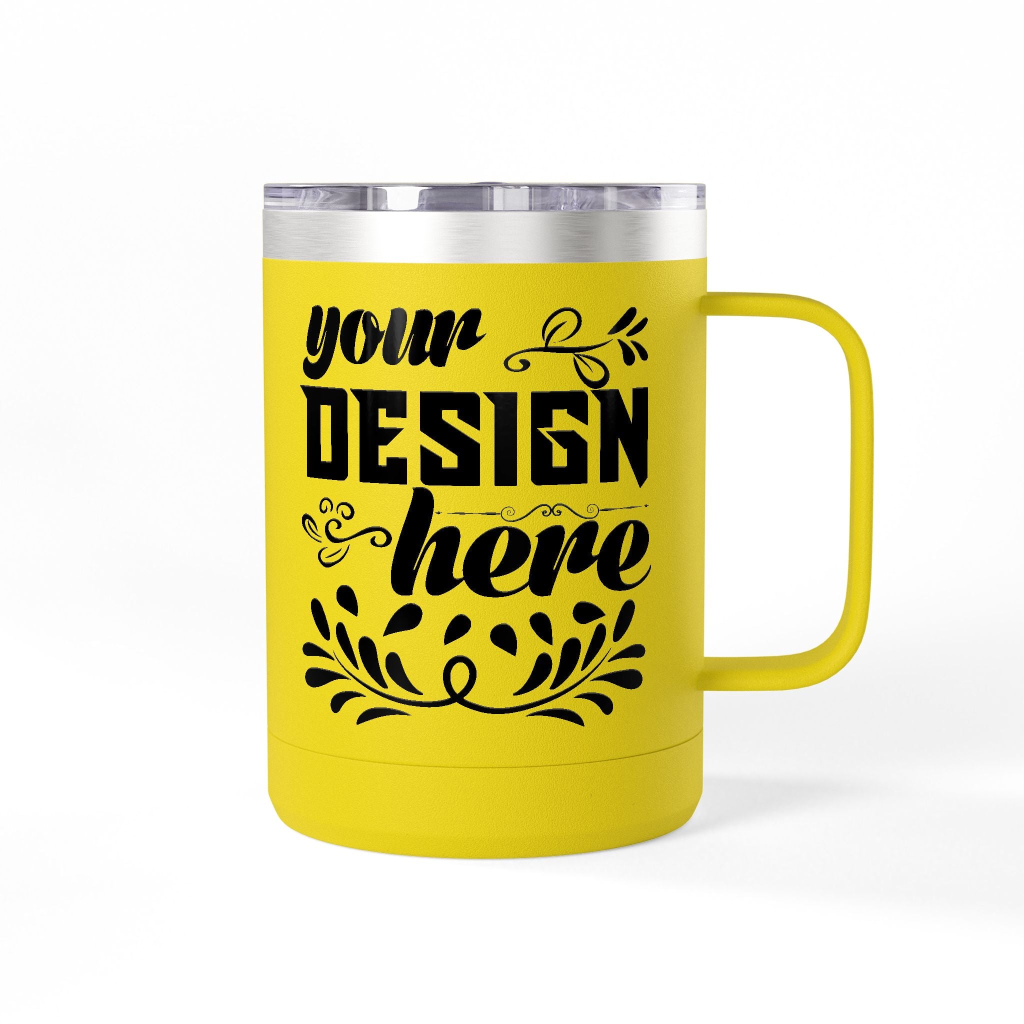 Customizable Polar Camel 15oz Stainless Steel Coffee Mug Tumbler Lid