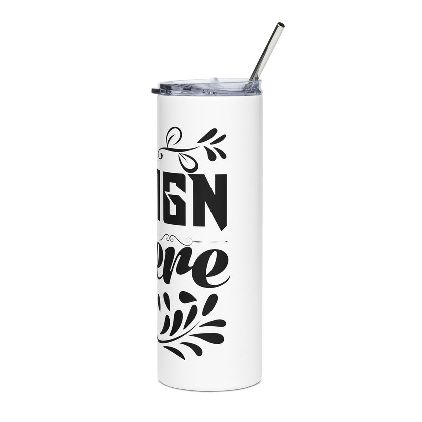 Customizable 20oz Stainless Steel Tumbler with Lid and Straw Gift Set