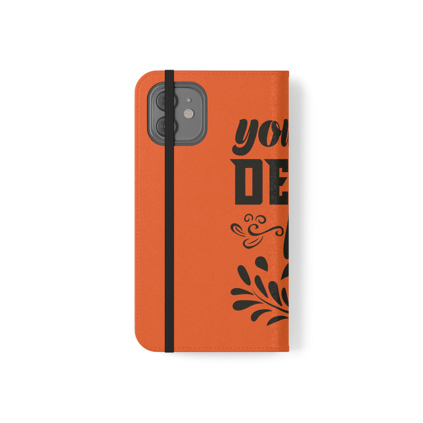Customizable Flip Folio Phone Case With Card Slots Stand And Elastic Strap