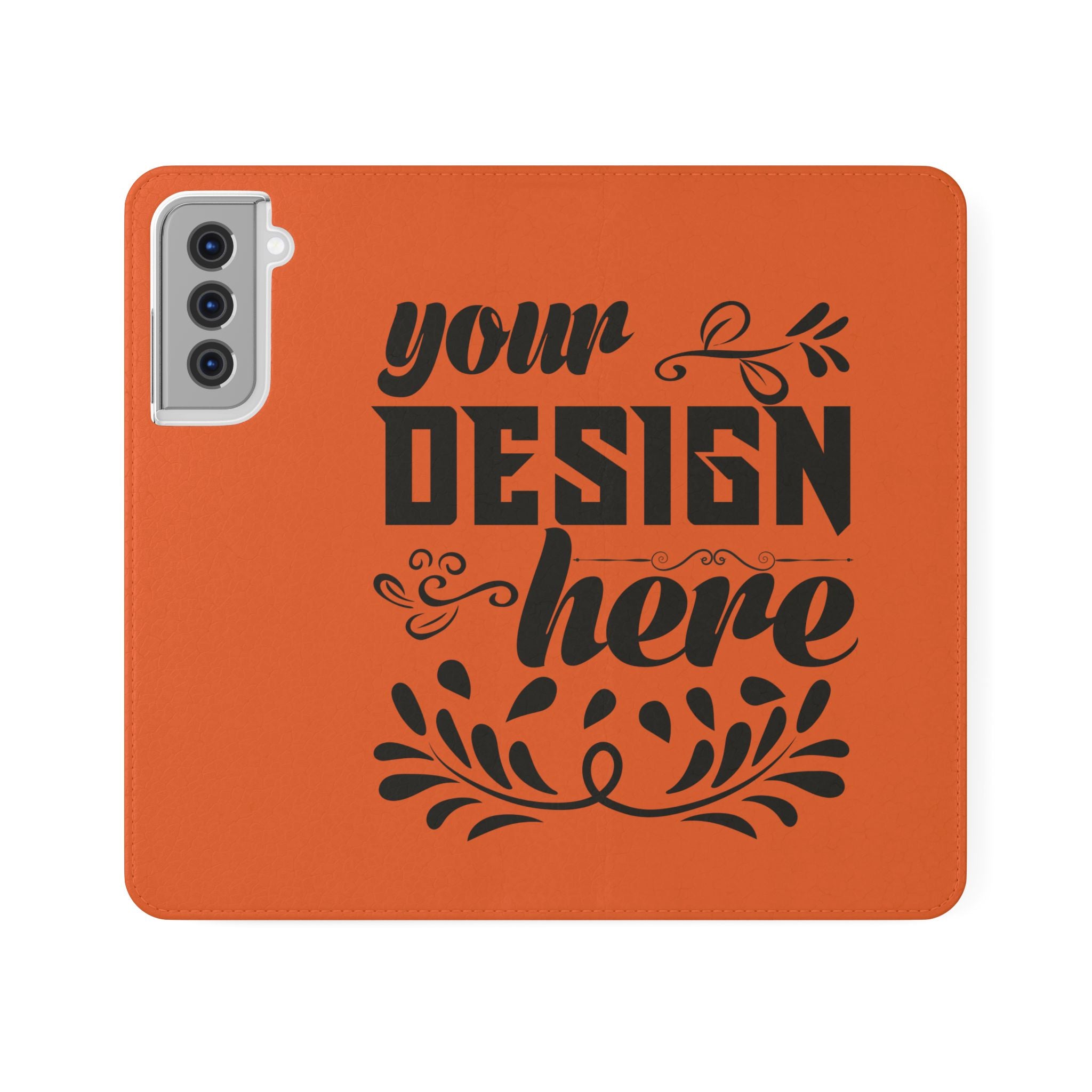 Customizable Flip Folio Phone Case With Card Slots Stand And Elastic Strap