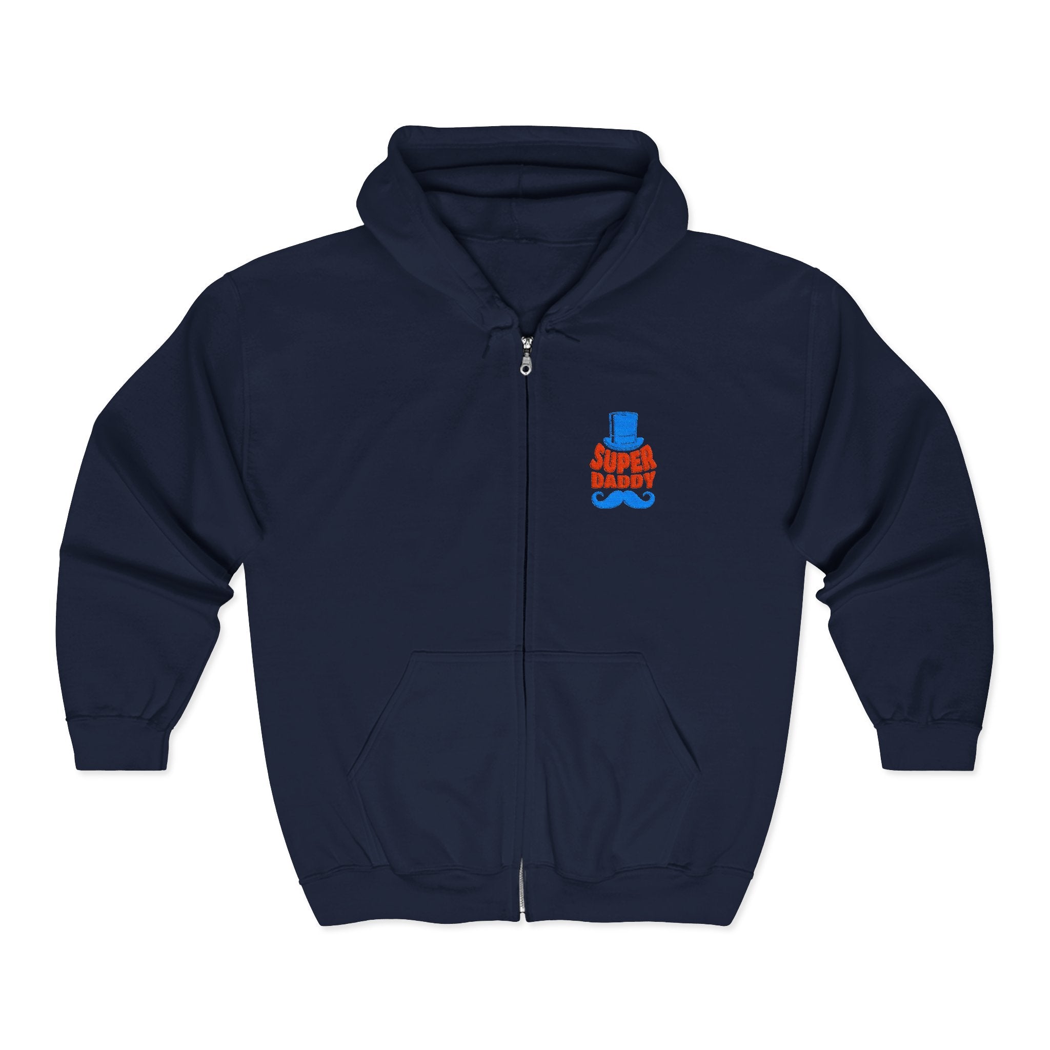 Gildan 18600 Unisex Full Zip Hoodie | Super Daddy Embroidery