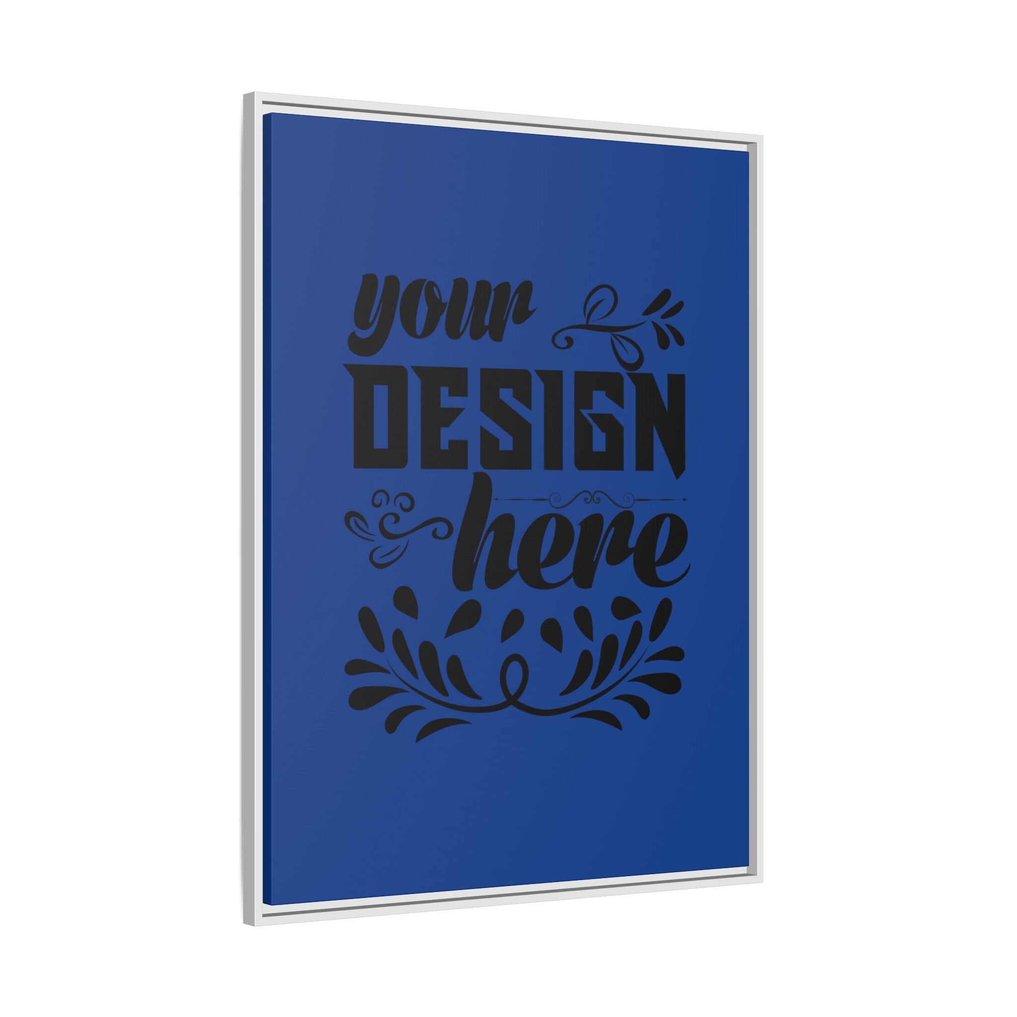 Customizable Framed Matte Canvas Print with Pinewood Frame Sawtooth Hanger