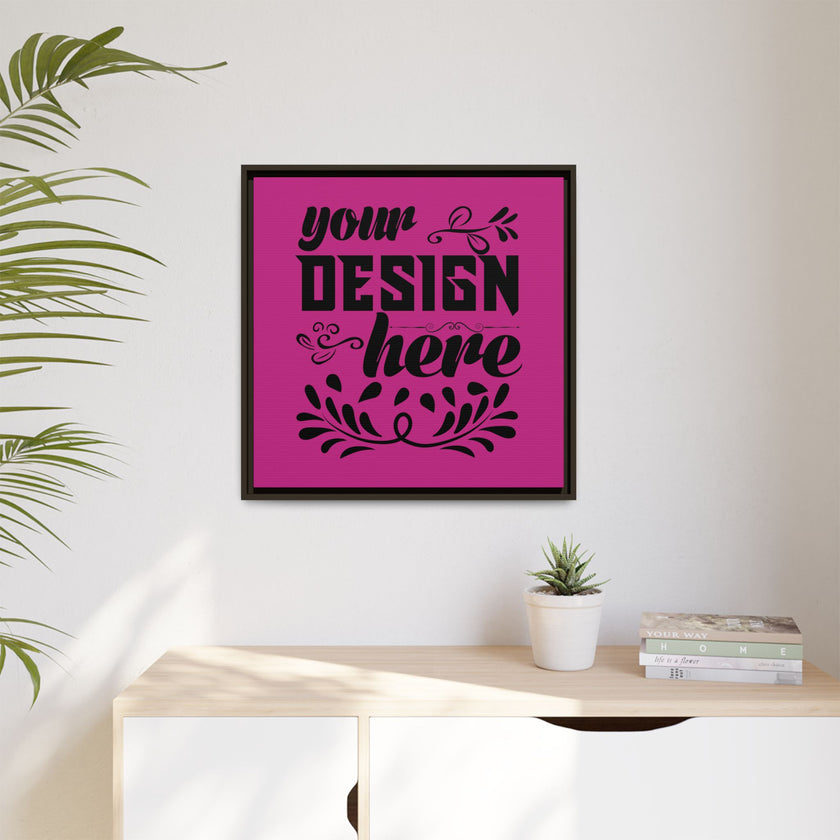 Customizable Framed Matte Canvas Print with Pinewood Frame Sawtooth Hanger