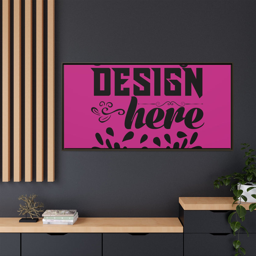 Customizable Framed Matte Canvas Print with Pinewood Frame Sawtooth Hanger