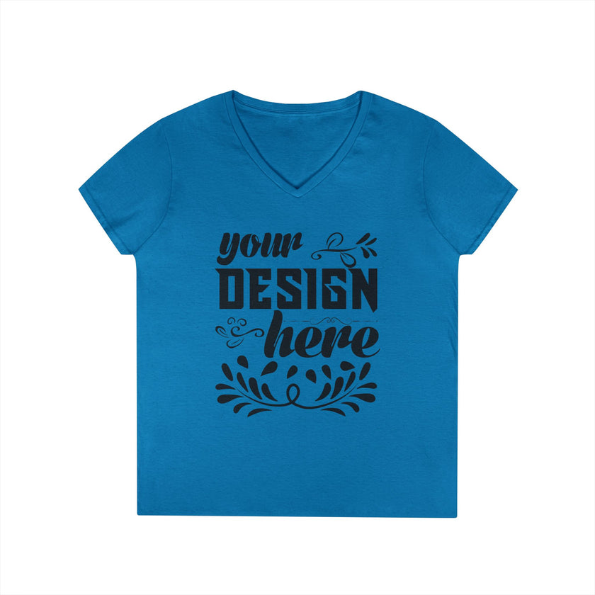 Customizable Gildan 5V00L Womens V Neck T Shirt Semi Fitted Cotton