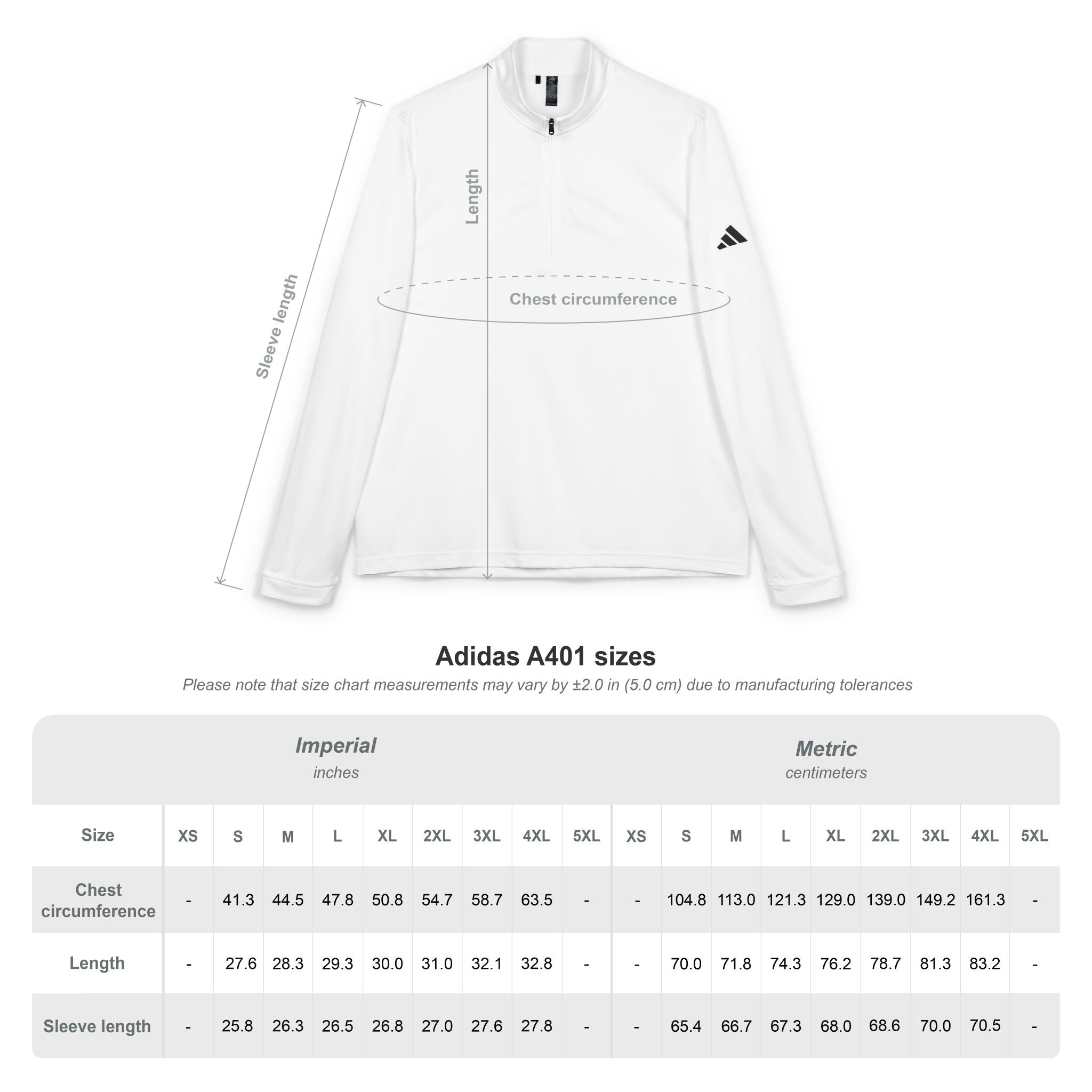 adidas A401 Unisex Quarter Zip Pullover | Liquid Embroidery