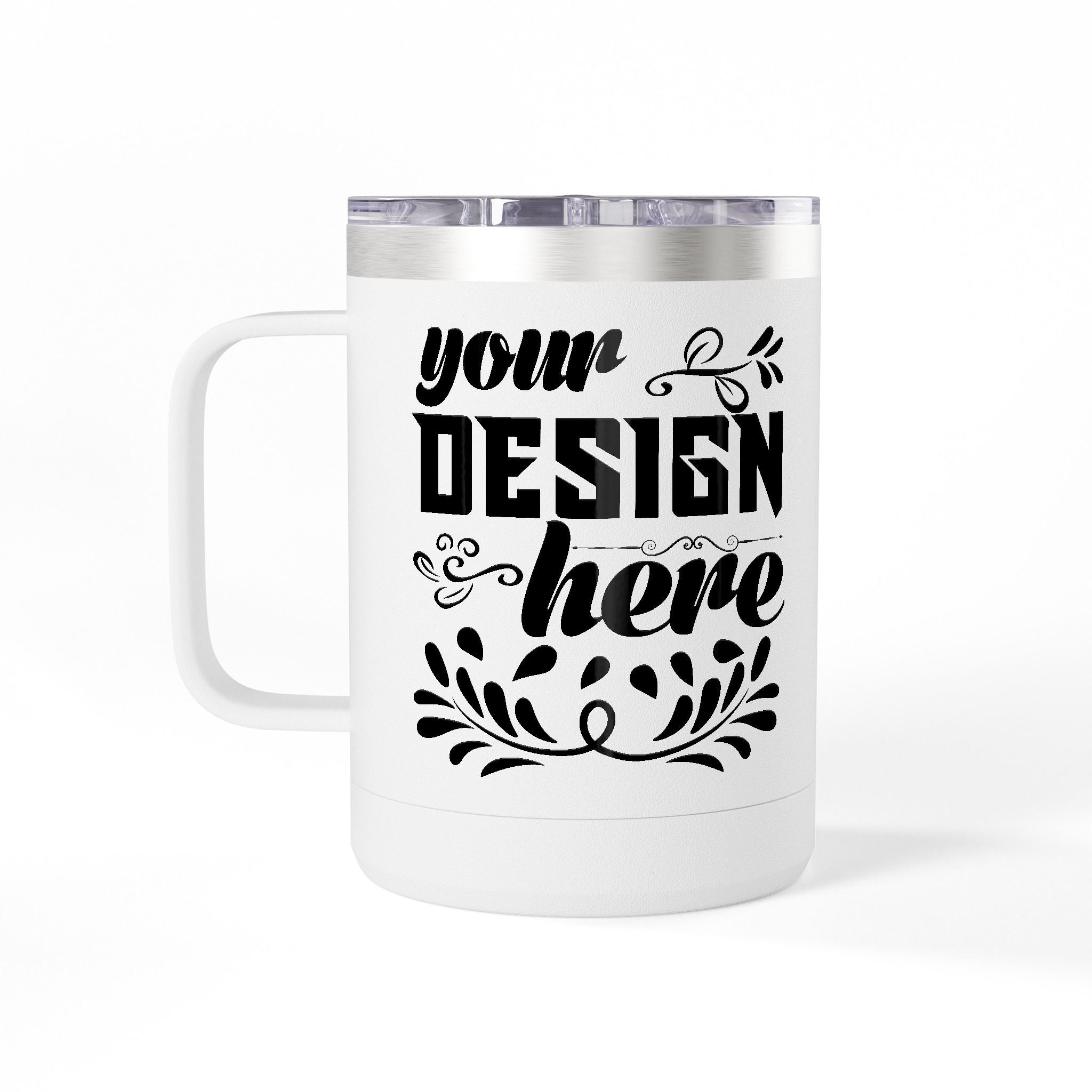 Customizable Polar Camel 15oz Stainless Steel Coffee Mug Tumbler Lid