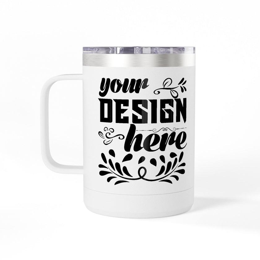 Customizable Polar Camel 15oz Stainless Steel Coffee Mug Tumbler Lid