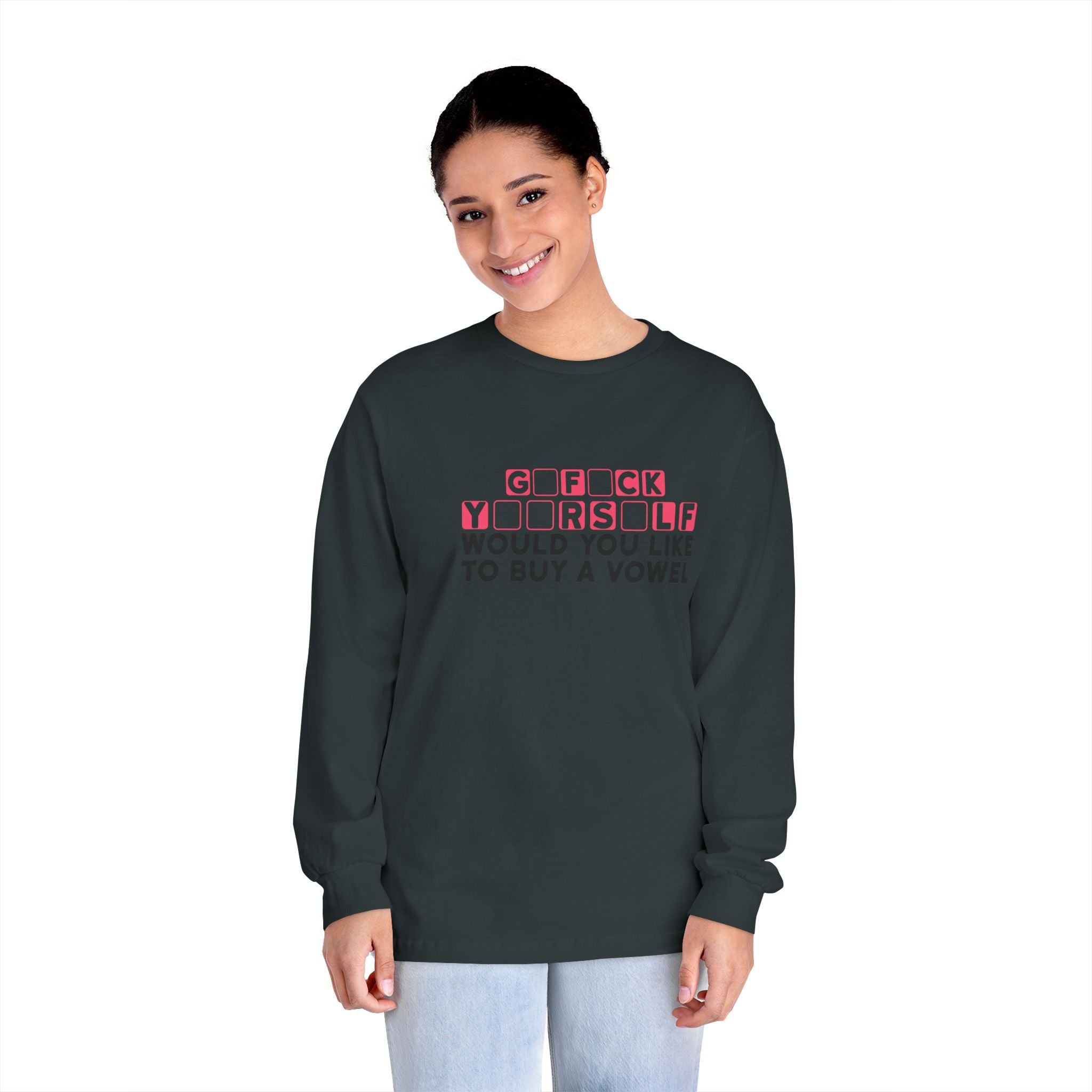 American Apparel 1304 Unisex Long Sleeve T-Shirt Buy a Vowel Graphic Print