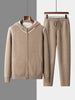Nameria Hooded Cashmere Blend Zip Sweater Set Thick Knit