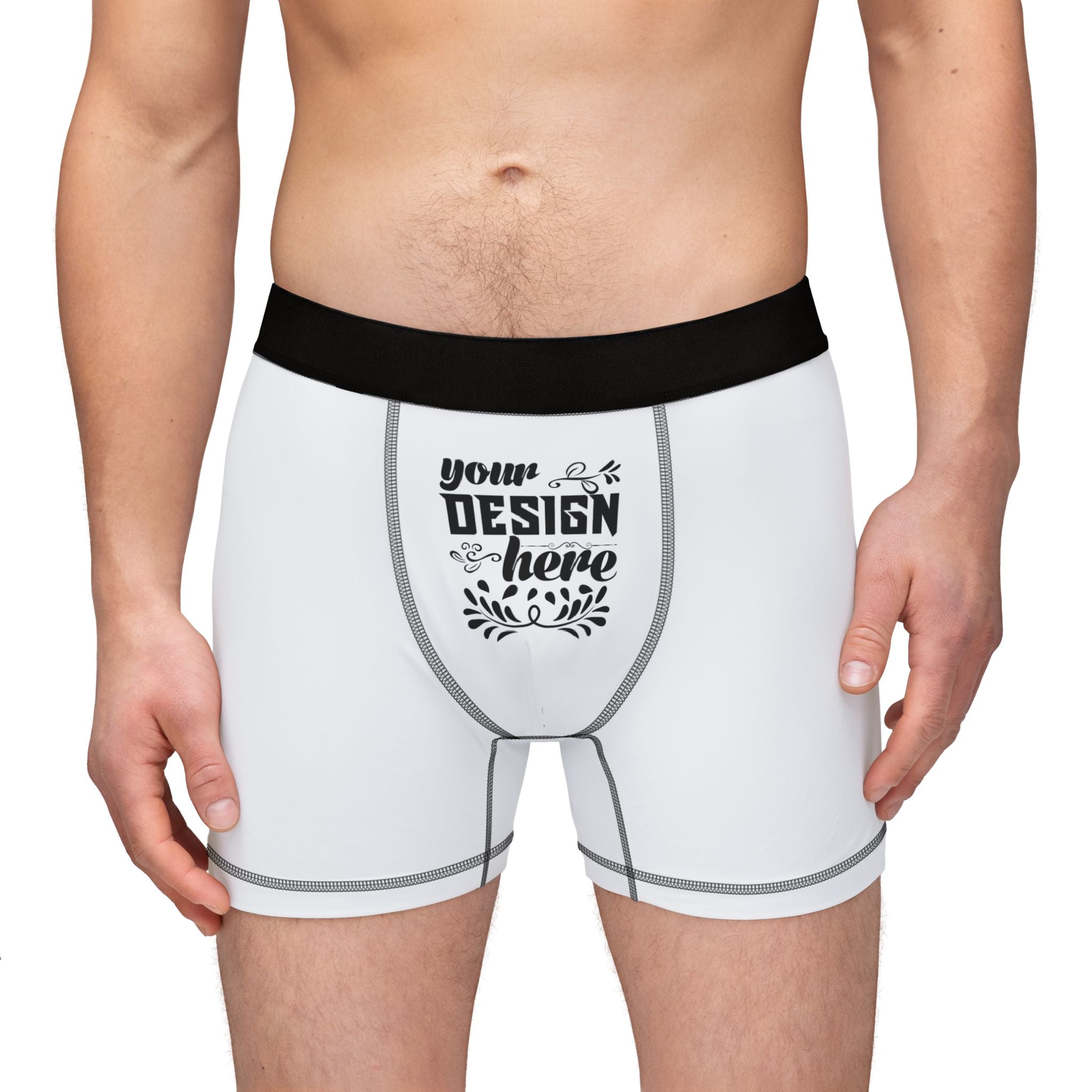 Customizable Mens Boxers All Over Print Stretch Polyester Blend