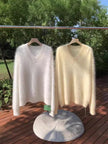 Nameria Womens Cashmere V Neck Sweater Pullover Long Sleeve
