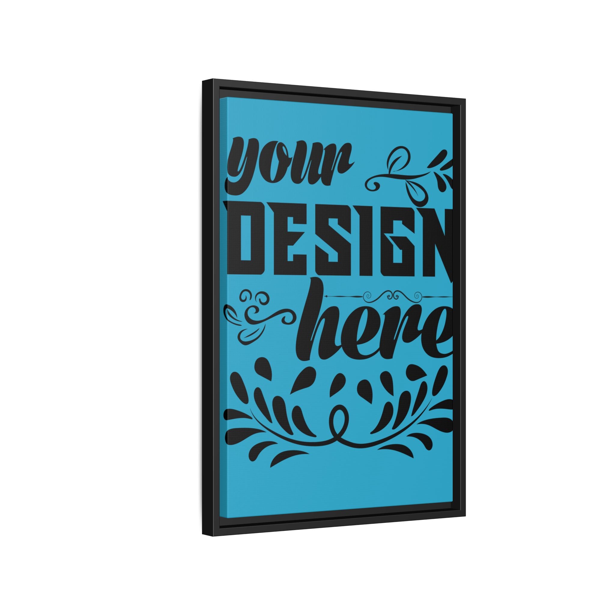 Customizable Framed Matte Canvas Print with Pinewood Frame Sawtooth Hanger