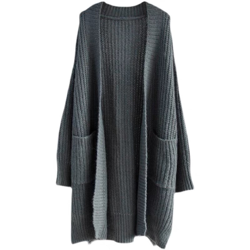 Nameria Womens Loose Fit Long Sleeve Knitted Cardigan Mid-length