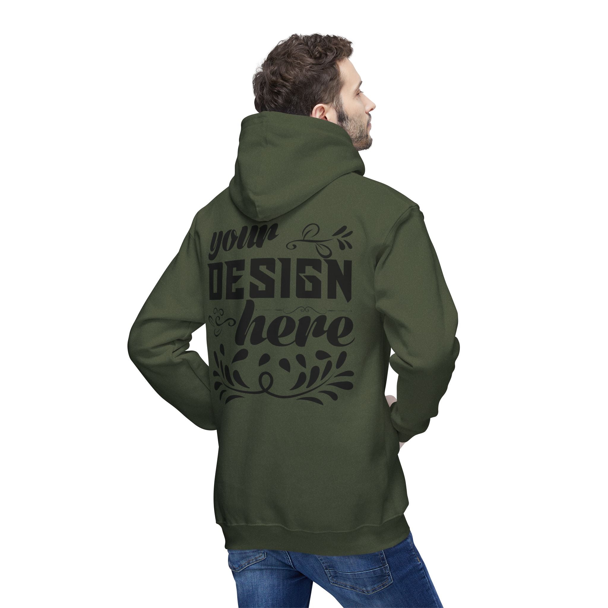 Customizable Bayside 960 Unisex Heavyweight Hooded Sweatshirt Made in US