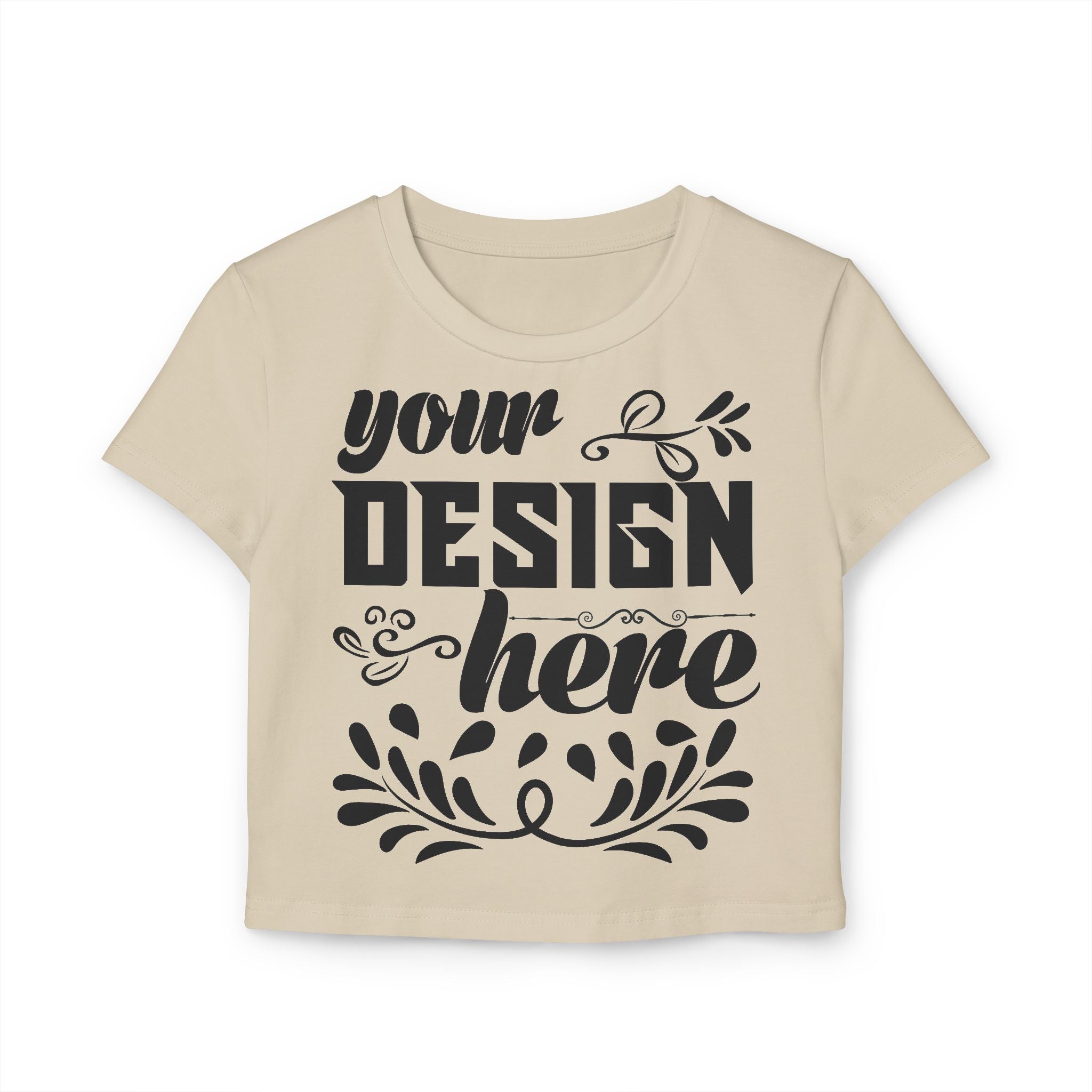 Customizable Womens Baby Tee Organic Cotton Slim Fit T Shirt