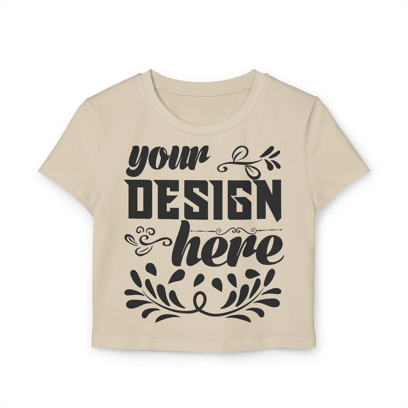Customizable Womens Baby Tee Organic Cotton Slim Fit T Shirt