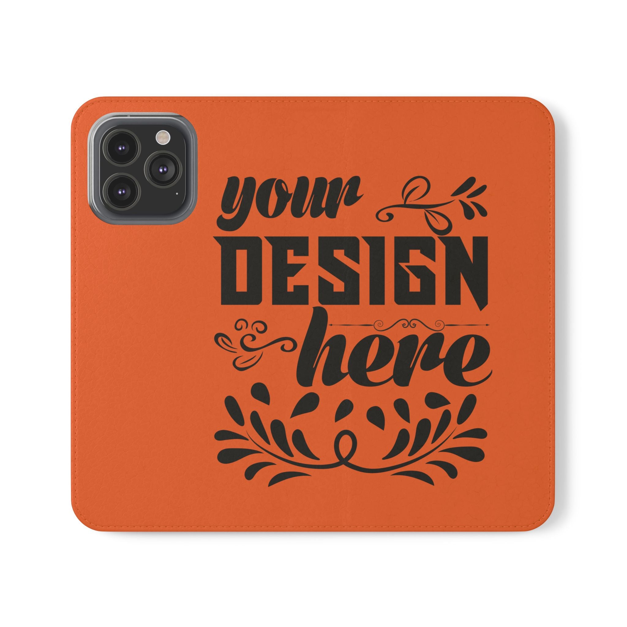 Customizable Flip Folio Phone Case With Card Slots Stand And Elastic Strap