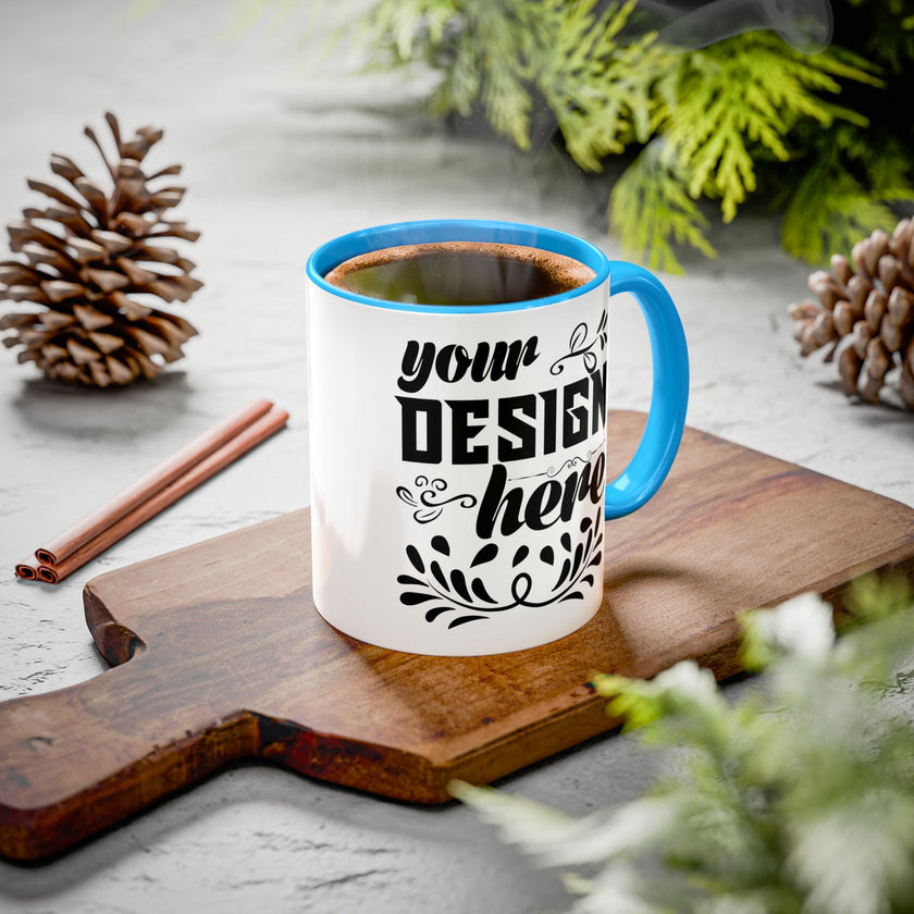 Customizable Glossy Ceramic Accent Mug 11oz and 15oz