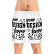 Customizable Mens Mid Length Swim Shorts All Over Print With Pockets