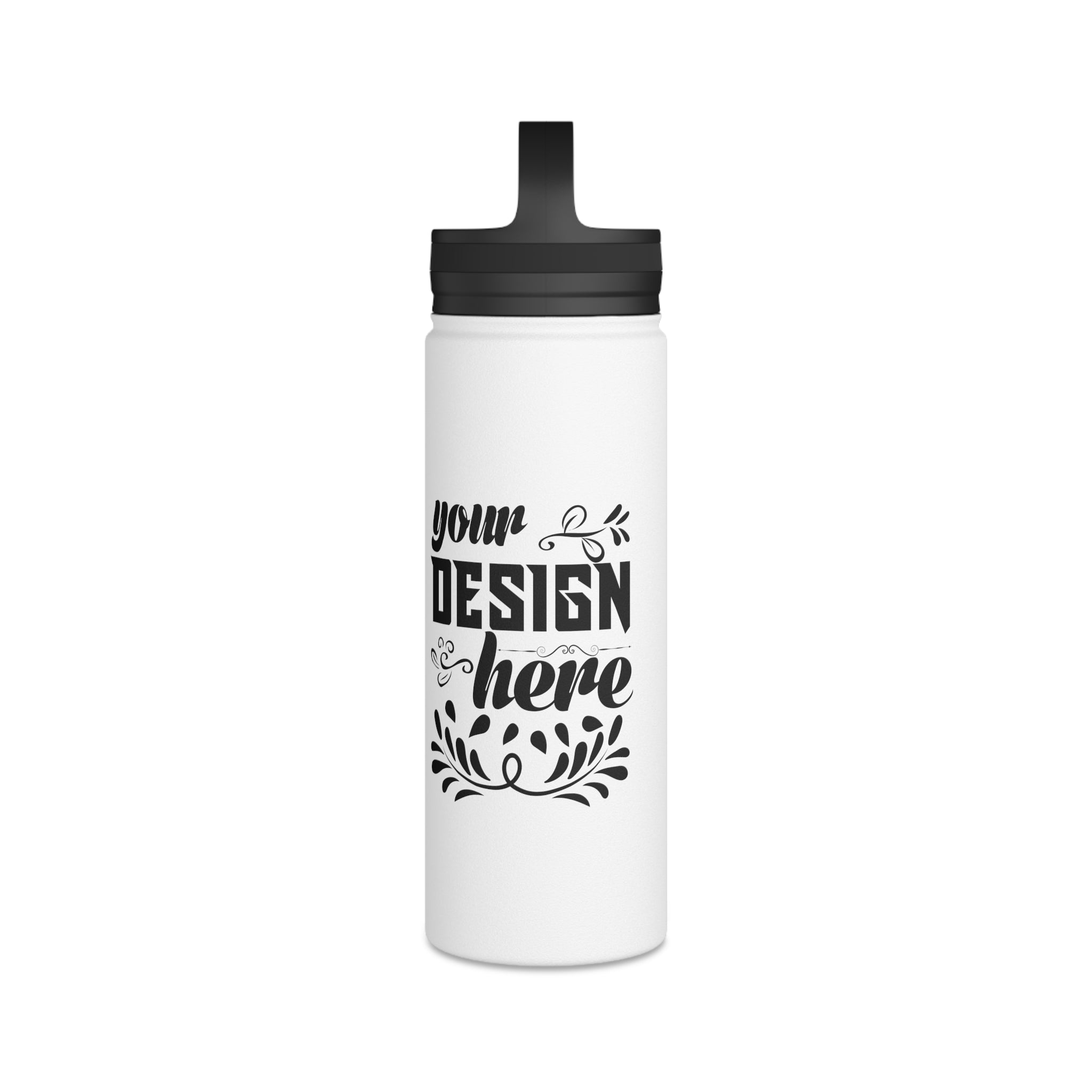 Customizable Stainless Steel Water Bottle with Handle Lid in Three Sizes