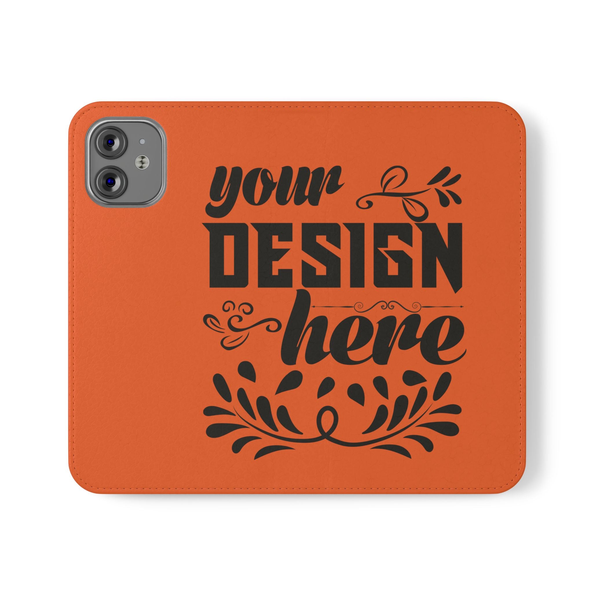 Customizable Flip Folio Phone Case With Card Slots Stand And Elastic Strap