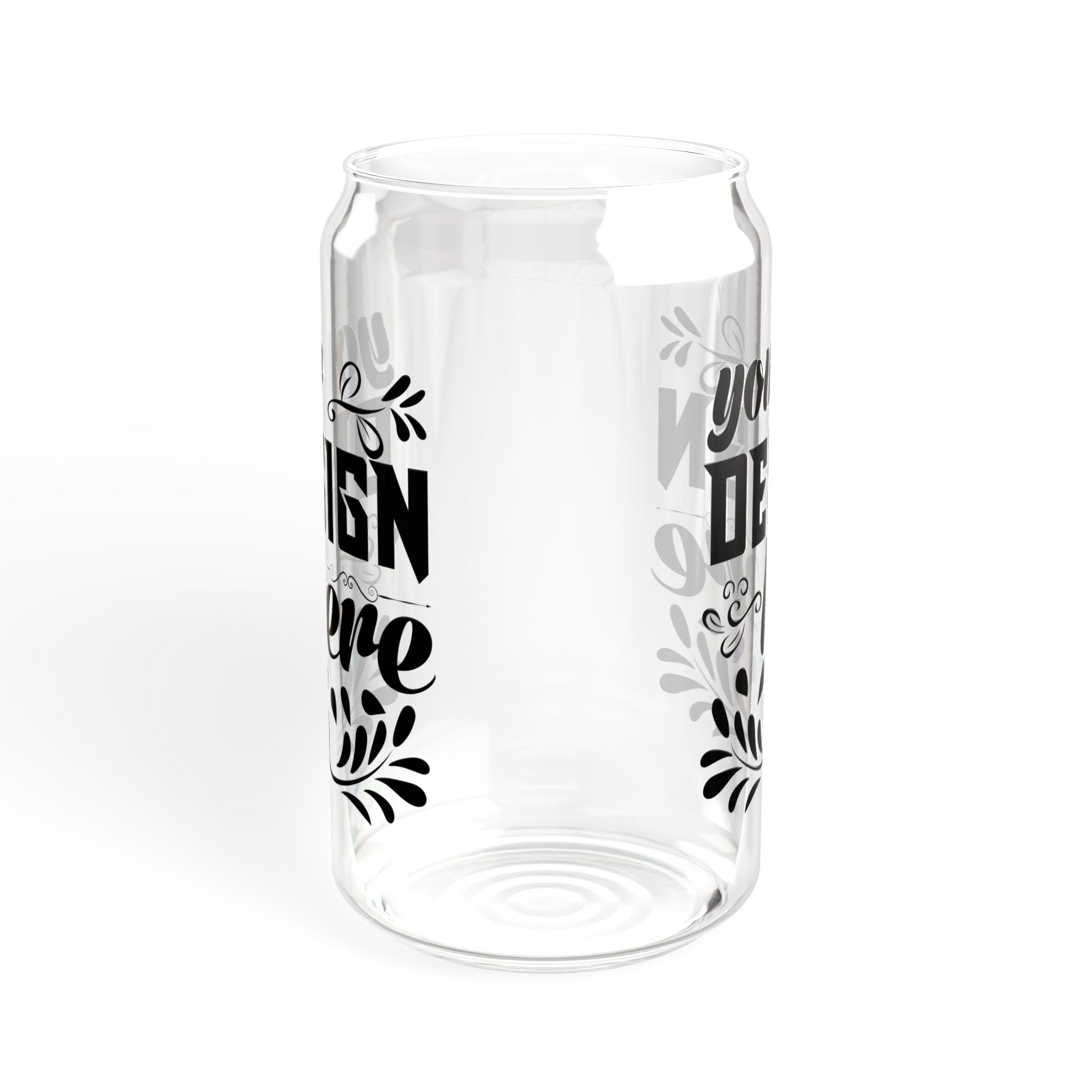 Customizable 16oz Tempered Glass Sipper with Optional Bamboo Lid Straw