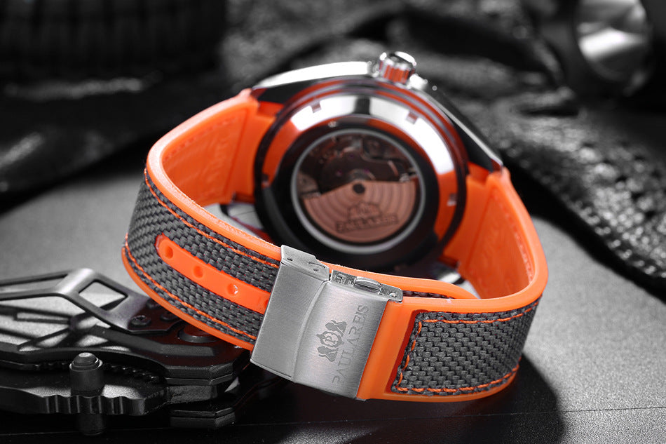 Nameria Automatic Luminous Date Watch Rubber Strap 45mm