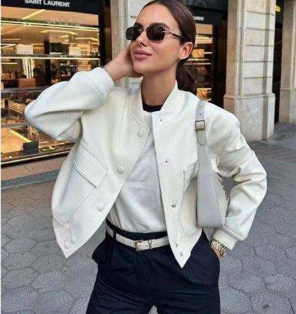 Nameria Stand Collar Pocket Jacket