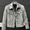 Nameria Men's Retro Tie-Dye Short Jacket with Lapel Collar